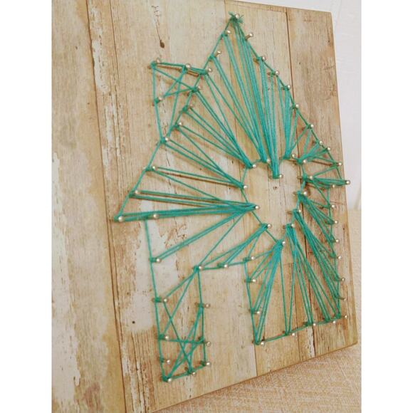 Clipboard Easel String Art Rustic House Heart Wood Frame Note Clip Aqua 8x10 - Picture 2 of 14